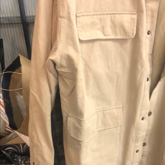 Honor The Gift Khaki Lightweight Utility Shirt Jacket with Classic Collar - Picture 5 of 7